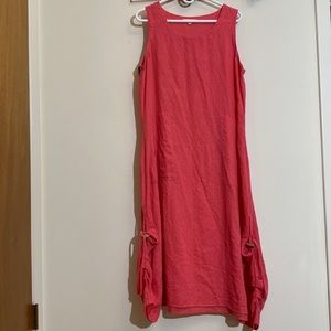 Indigo Soul Coral/Pink Sleeveless Maxi Dress With Pockets - Size L